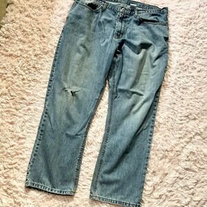 Cinch Distressed Straight Leg Medium Wash Denim Pants Mens 40/30 Grunge Utility
